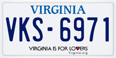VA license plate VKS6971