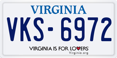 VA license plate VKS6972