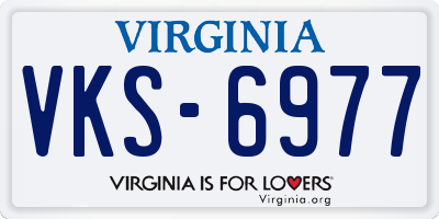 VA license plate VKS6977