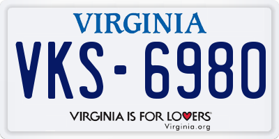 VA license plate VKS6980