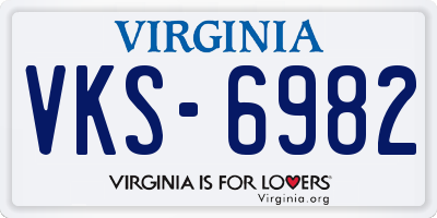 VA license plate VKS6982