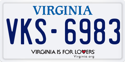 VA license plate VKS6983