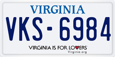 VA license plate VKS6984