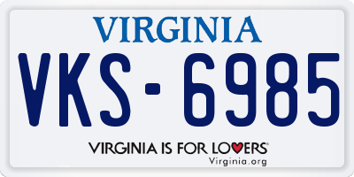 VA license plate VKS6985