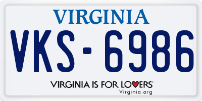 VA license plate VKS6986