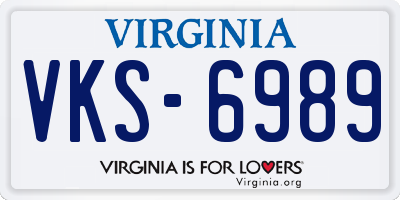 VA license plate VKS6989