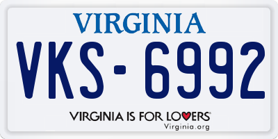 VA license plate VKS6992