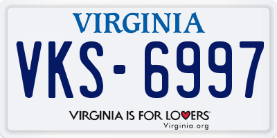 VA license plate VKS6997