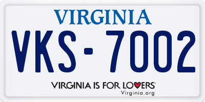 VA license plate VKS7002