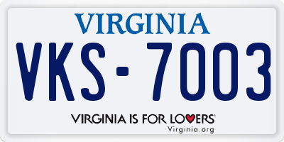 VA license plate VKS7003