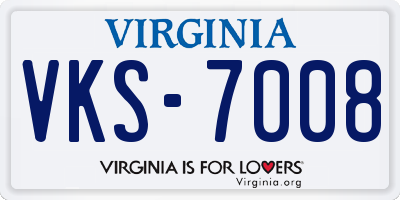 VA license plate VKS7008