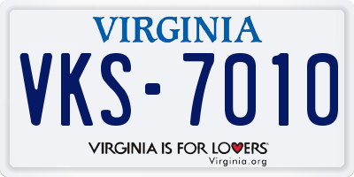VA license plate VKS7010