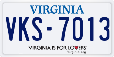 VA license plate VKS7013