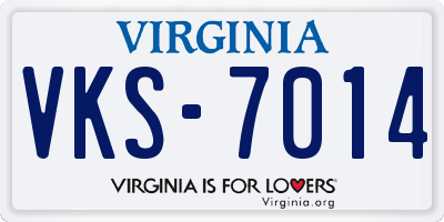VA license plate VKS7014