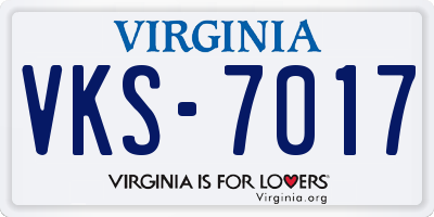 VA license plate VKS7017