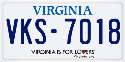 VA license plate VKS7018