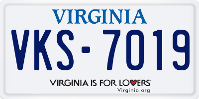 VA license plate VKS7019