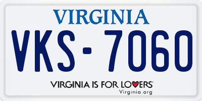 VA license plate VKS7060