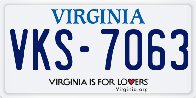 VA license plate VKS7063