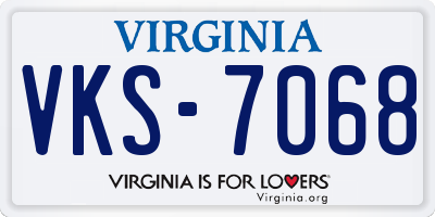 VA license plate VKS7068