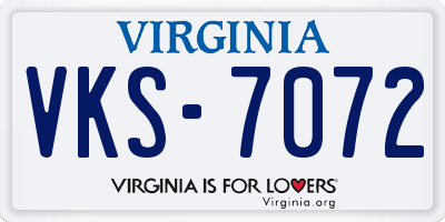 VA license plate VKS7072