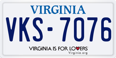 VA license plate VKS7076