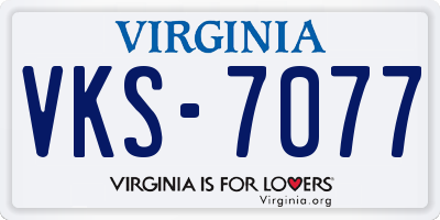 VA license plate VKS7077