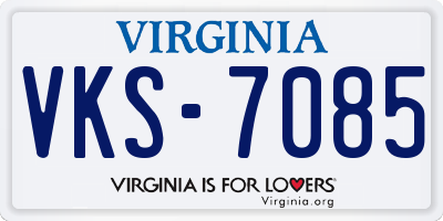 VA license plate VKS7085