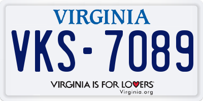 VA license plate VKS7089