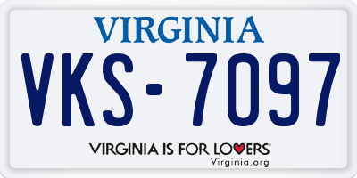 VA license plate VKS7097