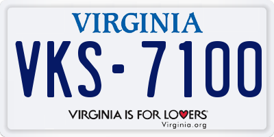 VA license plate VKS7100