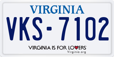 VA license plate VKS7102