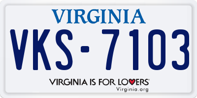 VA license plate VKS7103