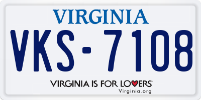 VA license plate VKS7108