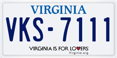 VA license plate VKS7111