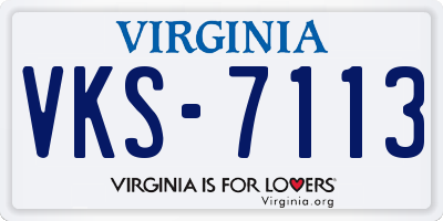 VA license plate VKS7113