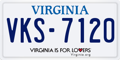 VA license plate VKS7120