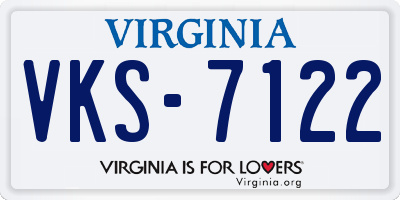 VA license plate VKS7122
