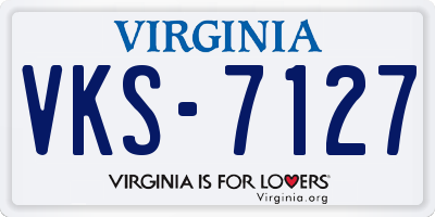 VA license plate VKS7127