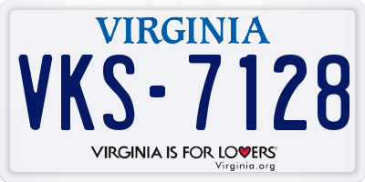 VA license plate VKS7128