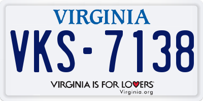 VA license plate VKS7138