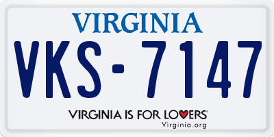 VA license plate VKS7147