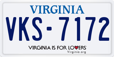 VA license plate VKS7172