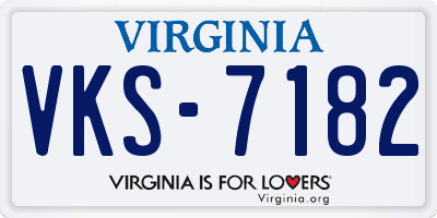 VA license plate VKS7182