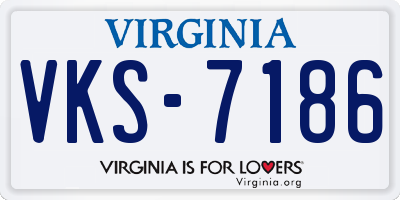 VA license plate VKS7186