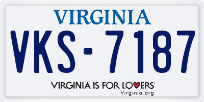 VA license plate VKS7187