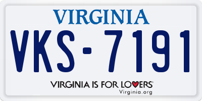 VA license plate VKS7191