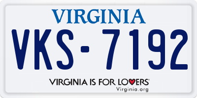 VA license plate VKS7192