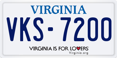VA license plate VKS7200