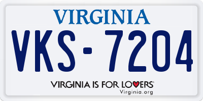 VA license plate VKS7204